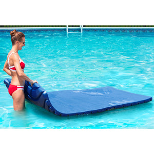 Big Joe Aquaria Roll Up 2 Person Swimming Pool Ripple Comfort Lounge Float, Blue