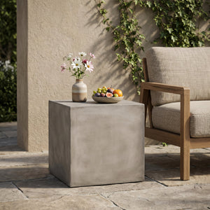 Outdoor MGO Square Side Table, Light