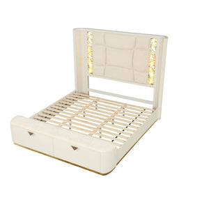 La Pierre - Modern Bedroom Set With Upholstered LED Bed