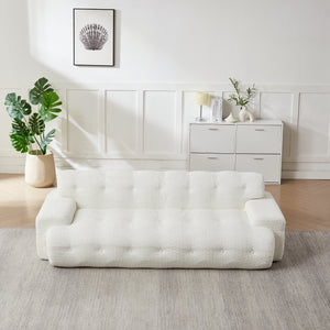 87.4-Inch Cloud Series Minimalist Button-Tufted Square Arm Three-Seater Sofa