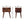 Solid Wood Chestnut T-Bar Nightstand, 2-Drawers, Nordic Legs