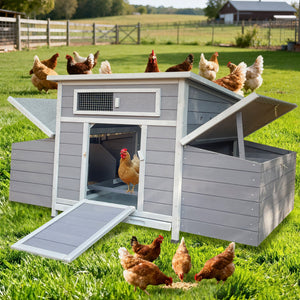 Large Wooden Chicken Coop Outdoor Hen House with Nesting Boxes
