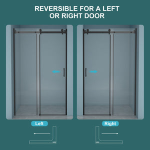 Modern Single Slide Shower Door, Tempered Glass, Stainless Steel Frame