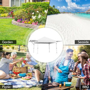 17 Feet x 10 Feet Foldable Pop Up Canopy with Adjustable Instant Sun Shelter