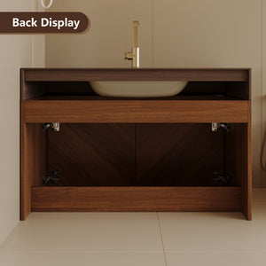 30" Modern Wall-Mounted Bathroom Vanity with Ceramic Sink