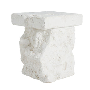 Talia Outdoor Patio Modern Artistry MGO Side Table, White