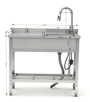 Stainless Steel Utility Sink, Freestanding Sink 2