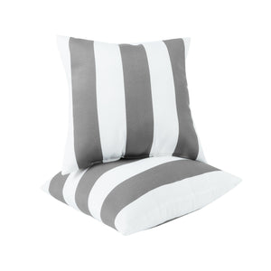 6 Pack Outdoor Pillow Covers - Gray/White Striped