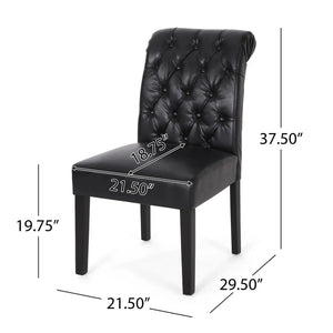 Broxton Tuft Dining Rolltop Chairs With Button Tufted Backrest (Set of 2)