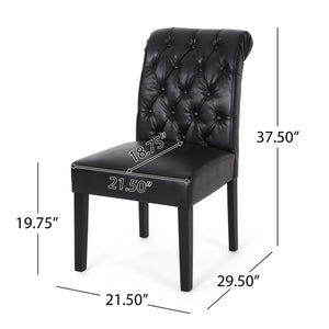 Broxton Tuft Dining Rolltop Chairs With Button Tufted Backrest (Set of 2)