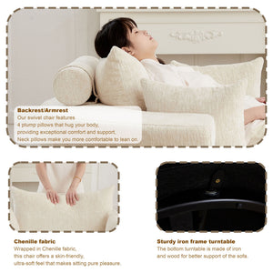 Single 360 Degree Swivel Chair For Living Room