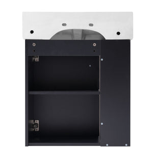 Modern Floating Bathroom Vanity With Ceramic Basin Perfect For Small Bathrooms