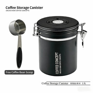Best Airtight Coffee Canister for Fresh Beans - Vacuum Seal One-Way Valve 1.2L/1.5L Under $12