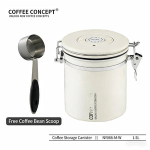Best Airtight Coffee Canister for Fresh Beans - Vacuum Seal One-Way Valve 1.2L/1.5L Under $12