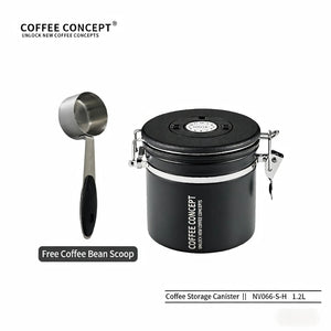 Best Airtight Coffee Canister for Fresh Beans - Vacuum Seal One-Way Valve 1.2L/1.5L Under $12