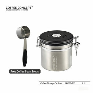 Best Airtight Coffee Canister for Fresh Beans - Vacuum Seal One-Way Valve 1.2L/1.5L Under $12