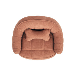 Louie 30.5" Modern Dog Sofa Bed with Bone Pillow, Medium, Spice