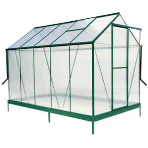 Polycarbonate house, Heavy Duty Outdoor Aluminum Walk-In House Kit With Rain Gutter, Vent And Door For Backyard Garden