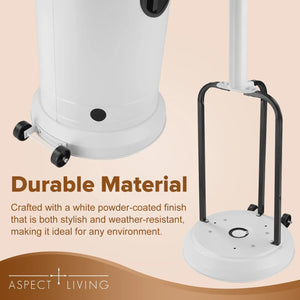 67132 Matte White Finish Patio Heater with Wheels 46,000 BTU