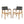 Outdoor 7 Pieces Patio Slat Design Acacia Upholstered Dining Set