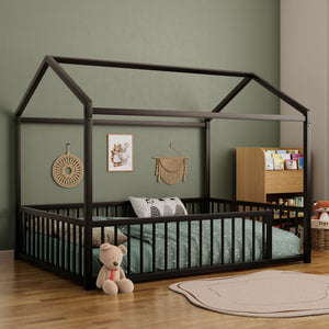 Montessori Floor Bed Frame With House Shape