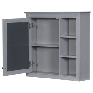 Bathroom Vanity With Medicine Cabinet, Royal Mirror Cabinet, Modern Bathroom Storage Cabinet With 2 Soft Closing Doors And 4 Drawers