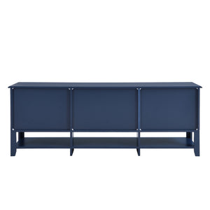 TV Stand, Entertainment Center With Dual Drawers And Hidden Storage, Cabinet With Soft Closing Doors And Sleek Panel Design