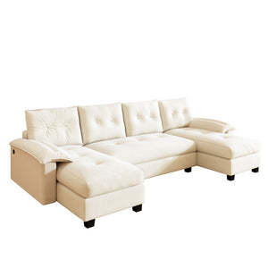 U-Shaped Sleeper Sofa With Pull Out Bed