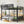 Queen Over Queen Bunk Bed With Ladder And Storage Shelf - Black