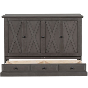 Murphy Bed Chest Cube Cabinet With Charging Station And Large Storage Drawer