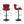 Set of 2 Bar Stools with Powder Footrest and Base