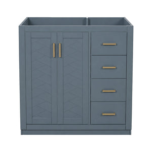 Retro Style Bathroom Vanity, 3 Drawers & Soft Closing Doors