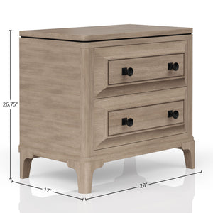 Queen Canopy Bedroom Set With A 2 Drawer Nightstand A Dresser With Poster Mirror And A Door Chest - Sand