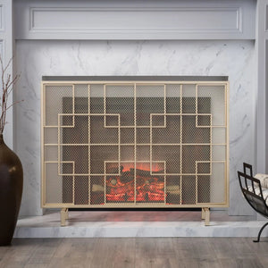 Dorothy Modern Single Panel Iron Fire Screen