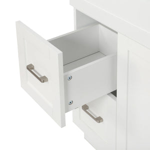 Bathroom Vanity With 2 Doors, 2 Drawers, Adjustable Shelf, Hidden Slides & Soft Close Hinges