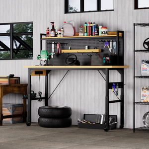 71" Adjustable Workbench with Pegboard