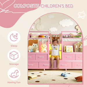 Twin Low Loft Bed with Multi-Storage Spaces