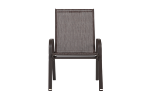 8 Piece Patio Chairs with Breathable Textilene Fabric - Brown