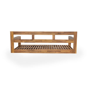 TOPMAX Patio Wooden Twin Size Porch Swing Daybed Frame