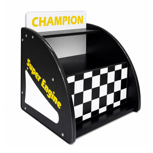 Kids Racing Car Nightstand with Open Storage Shelf