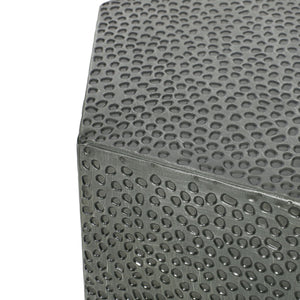 Modern Hammered Iron Geometric End Table