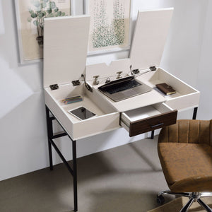 Verster - Writing Desk With USB - Black / Natural