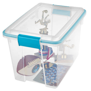 Sterilite Large 20 Qt Home Storage Container Tote with Latching Lids, (24 Pack)