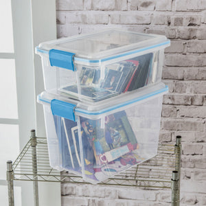 Sterilite Large 20 Qt Home Storage Container Tote with Latching Lids, (24 Pack)