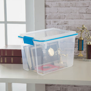 Sterilite Large 20 Qt Home Storage Container Tote with Latching Lids, (24 Pack)