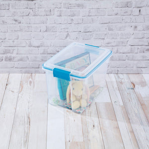 Sterilite Large 20 Qt Home Storage Container Tote with Latching Lids, (24 Pack)