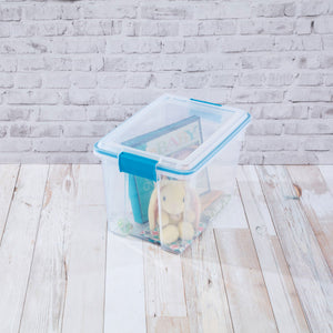 Sterilite Large 20 Qt Home Storage Container Tote with Latching Lids, (24 Pack)