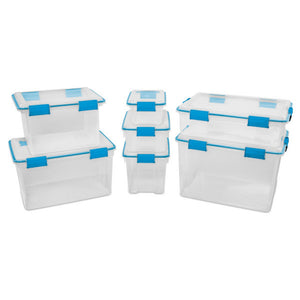 Sterilite Large 20 Qt Home Storage Container Tote with Latching Lids, (24 Pack)