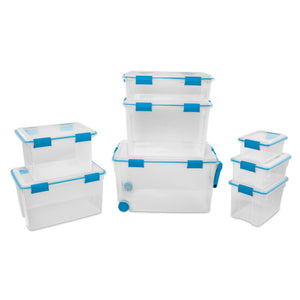 Sterilite Large 20 Qt Home Storage Container Tote with Latching Lids, (24 Pack)