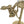 7.9x4x11' Gold Rabbit Pillar Candle Holder with Clear Glass Hurricane Shade